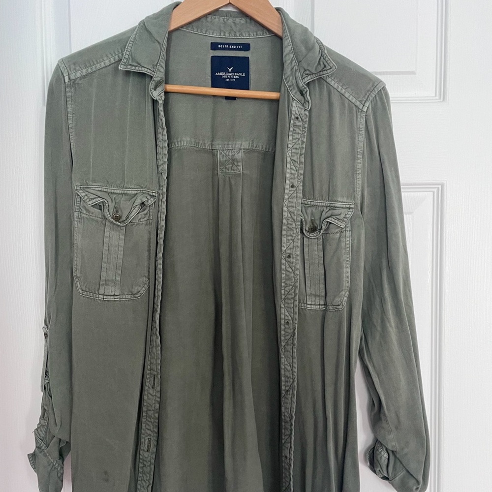 Army Green American Eagle Shirt